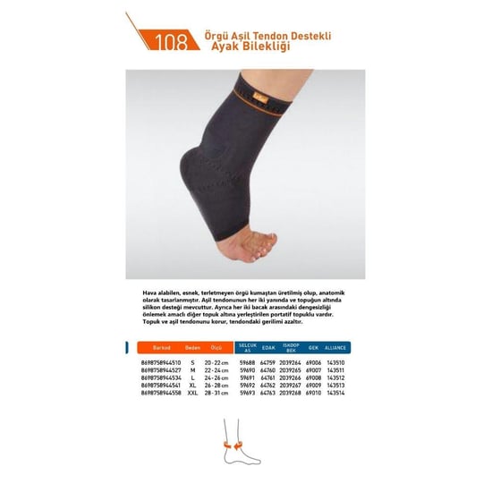 Luxor Örgü Aşil Tendon Bandı ( 108/xl )