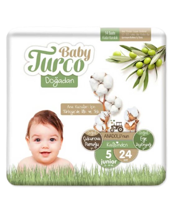 Baby Turco Doğadan Bebek Bezi No:5 24'lü