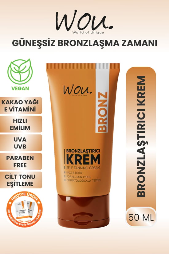 Wou World Of Unique Güneşsiz Bronzlaştırıcı ve Nemlendirici Krem