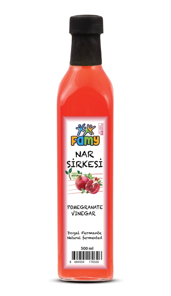 Famy Nar Sirkesi Doğal Fermentasyon 500 Ml Cam Şişe