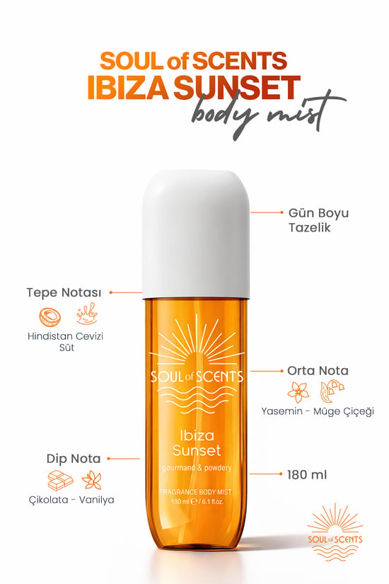 Soul Of Scents İbiza Sunset Gourmand & Powdery Body Mist 180 Ml