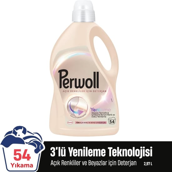 Perwoll Açık Renkliler için Hassas Sıvı Bakım Deterjanı 2970ml (54 Yıkama)