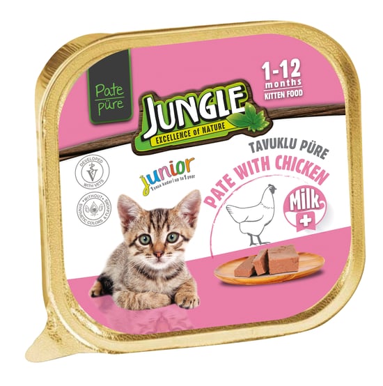 Jungle 100 Gr Püre Kedi Maması Yavru Sütlü & Tavuklu Jnga-001