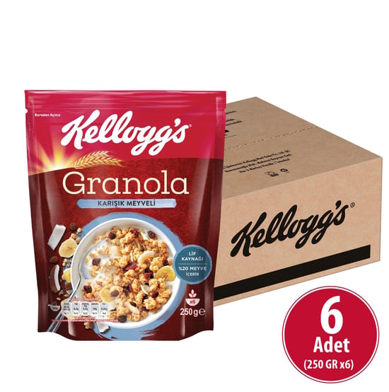 Kellogg's Karışık Meyveli Granola 250 Gr X 6 Adet