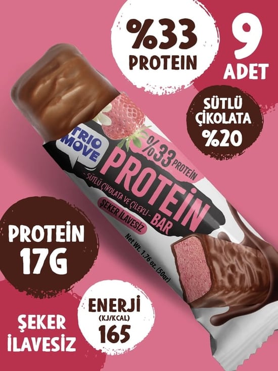 Trio Move %33 Protein Bar Vanilya ve Çilek 50 Gr