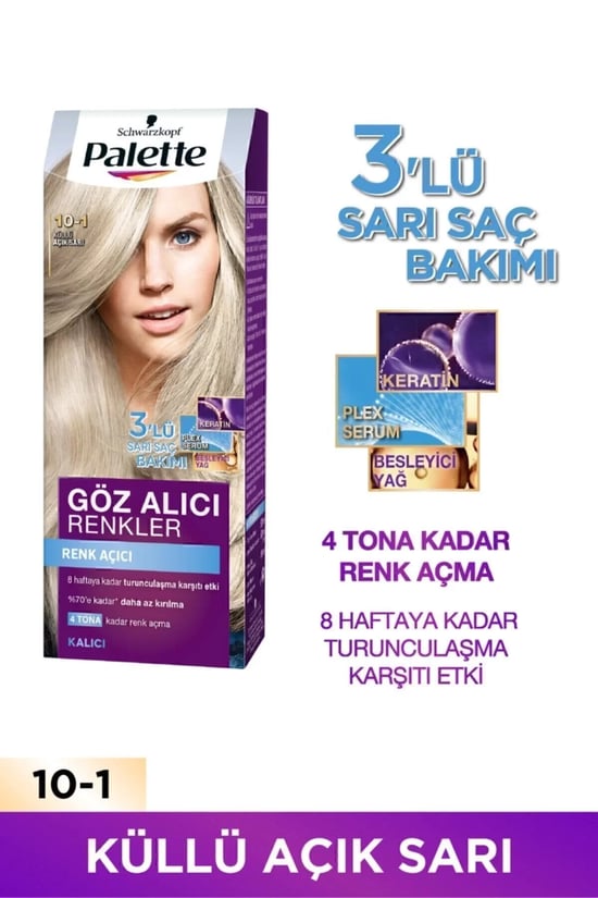Palette Göz Alıcı Renkler Saç Boyası 10-1 Frosty Silver