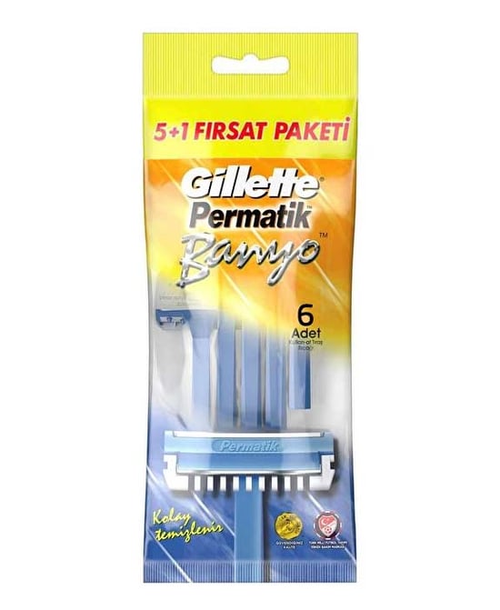 Gillette Permatik Tıraş Bıçağı 6'lı Poşet Banyo