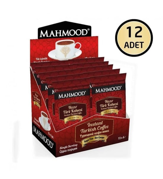 Mahmood Coffee Hazır Türk Kahvesi Sade 6 Gr 12'li Paket