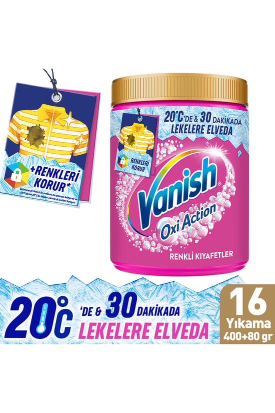 Oxi Action Multipower Renkliler için Deterjan Güçlendirici Toz ve Leke Çıkarıcı 480 Gram 1 Adet