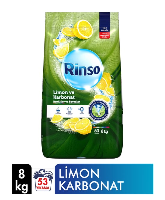 Rinso Toz Çamaşır Deterjanı 8 kg Limon ve Karbonat