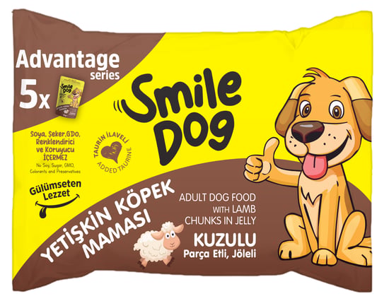 Smile Dog Flowpack 425 Gr (5*85gr) Yetişkin Köpek Kuzulu Mama Sml-029