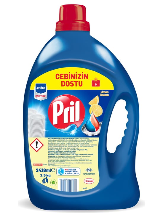 Pril Limon Kokulu Sıvı Bulaşık Deterjanı 2.5 Kg (2418 Ml)