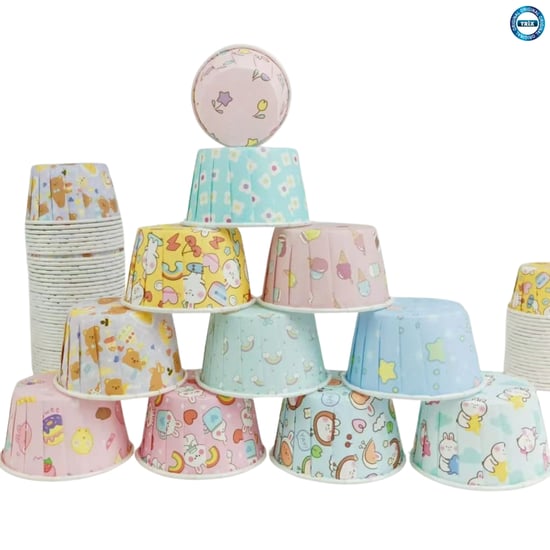 13 Cm Kek Kalıbı Desenli 25 Li X 12 Paket