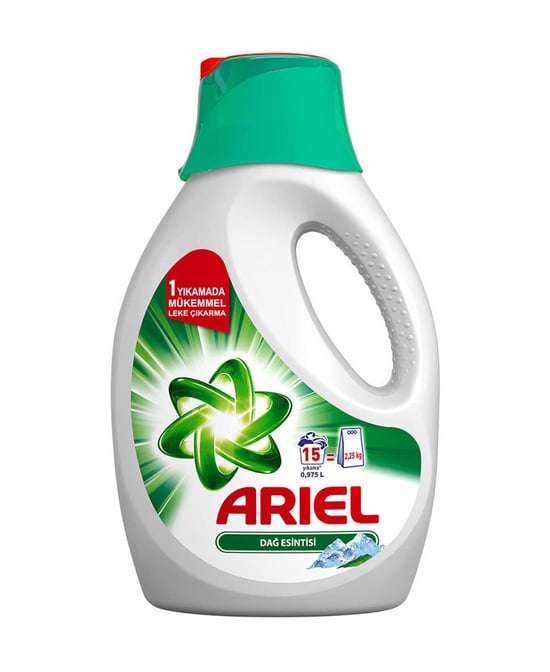 Ariel Sıvı Çamaşır Deterjanı 0,975 Lt 15 Yıkama Dağ Esintisi Beyazlar İçin