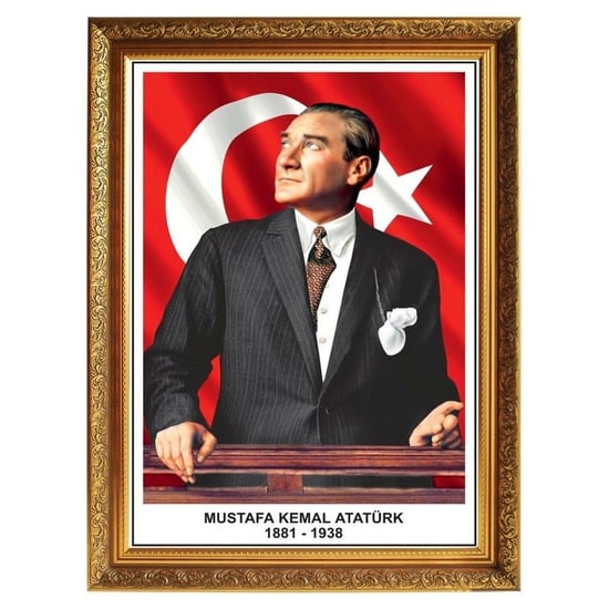 Yaldizli Çerçeveli Atatürk Portresi