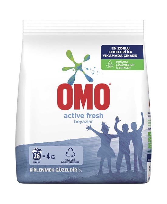Omo Toz Çamaşır Deterjanı 4 Kg 26 Yıkama Active Fresh