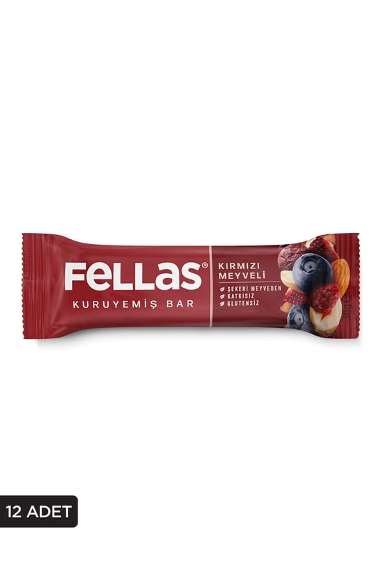 Fellas Kırmızı Meyveli Kuruyemiş Bar 30g X12 Adet