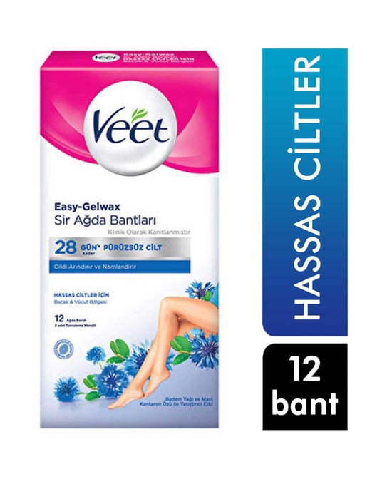 Veet Ağda Bandı 12'li Paket Hassas Ciltler İçin