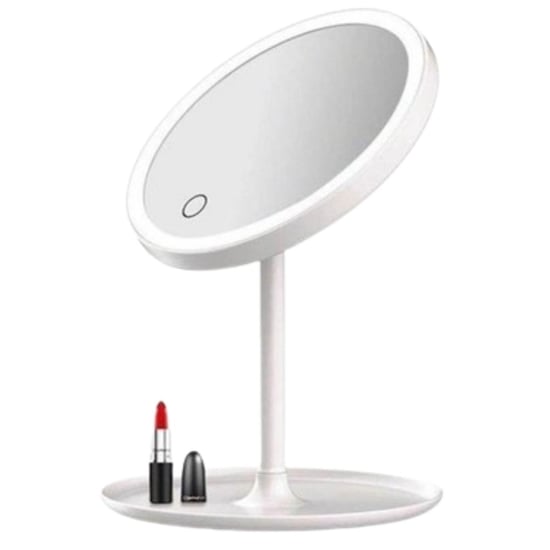 Buffer® Led İşıklı Yuvarlak Makyaj Aynası – Dokunmatik Ayarlanabilir İşık Tonlu, 360° Döner Masaüstü