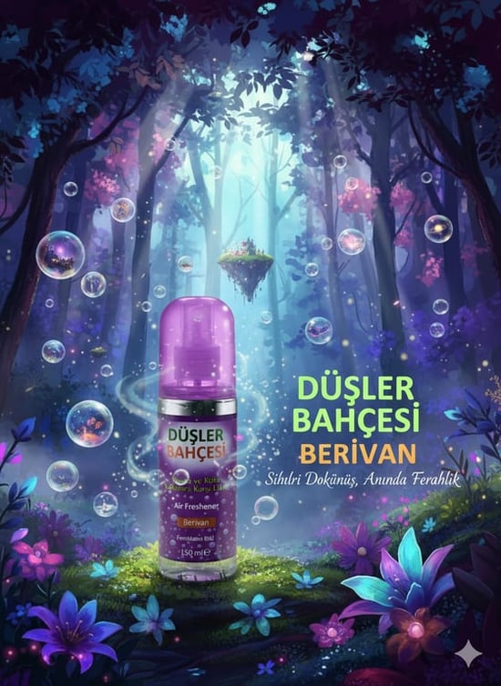 Düşler Bahçesi Sigara ve Kötü Kokulara Karşı Etkili Oda Kokusu Sprey Berivan 150 Ml