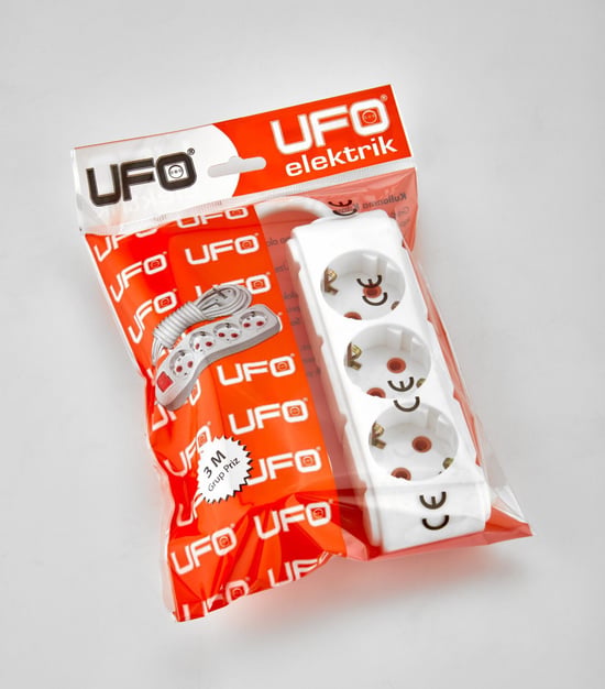 Ufo 3'lü 5 Metre Grup Priz Beyaz