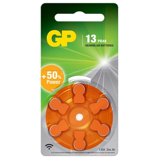 Gp Batteries Gpza13 Da13/ac13/za13 Boy İşitme Cihazı Kulaklık Pili, 1.45 Volt, 6'lı Kart