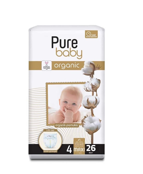 Pure Baby Bebek Bezi Pamuk Jumbo Paket Maxi 26'lı