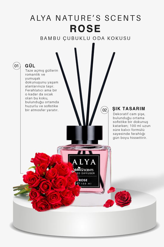 Alya Nature's Scents Rose Bambu Çubuklu Oda Kokusu- Gül Kokusu
