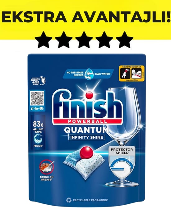Finish Quantum İnfinity Shine 83 Kapsül Bulaşık Makinesi Deterjanı Tableti