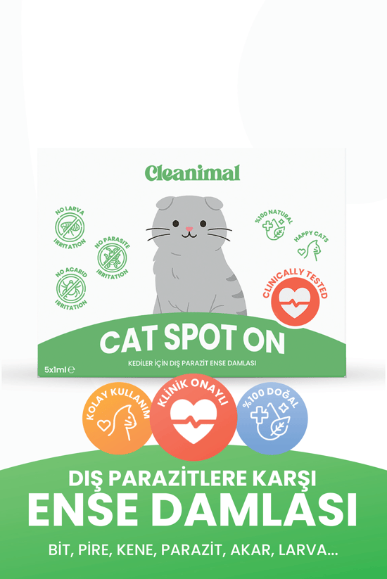 Cleanimal Kedi Dış Parazit Bitkisel Ense Deri Damlası 5x1 Ml