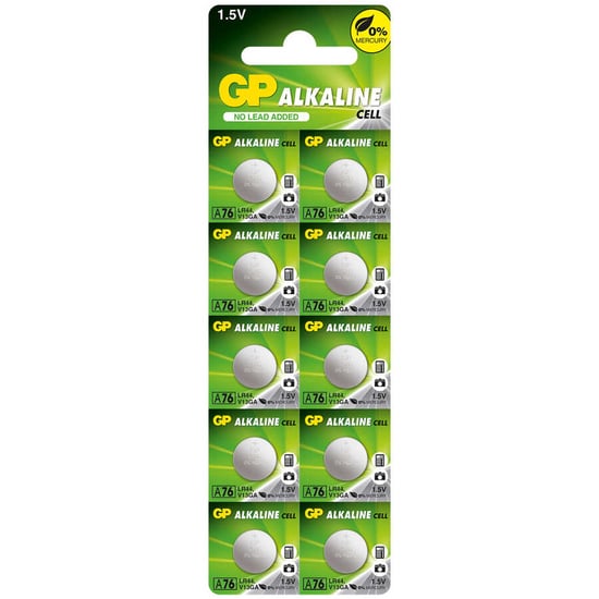 Gp Batteries A76 Lr44/a76/v13ga/ag13 Boy Alkalin Düğme Pil, 1.5 Volt, 10'lu Kart