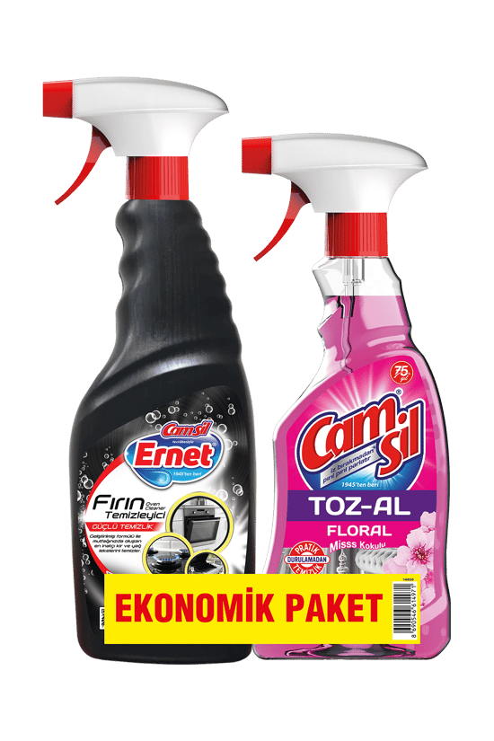 Ernet Süper Likit Fırın Temizleyici 750 Ml + Camsil Toz-al Floral 500 Ml