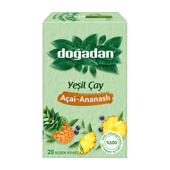 Doğadan Yeşil Çay Açai-ananaslı 20'li Süzme Poşet X 12'li Koli