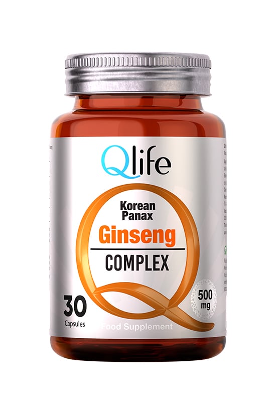 Qlife Korean Panax Ginseng Kore Ginsengi İçeren Kapsül Takviye Edici Gıda 30 Kapsül