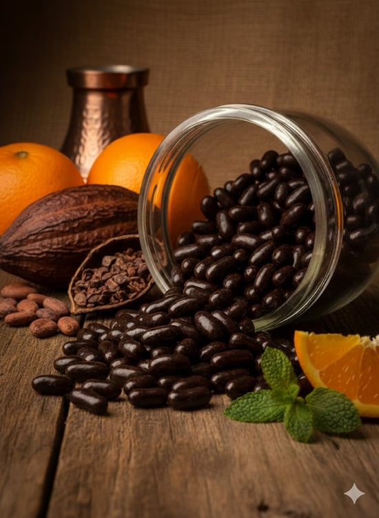 Çiçek Şekerleme Bitter Çikolatalı Portakallı Draje 1 Kg