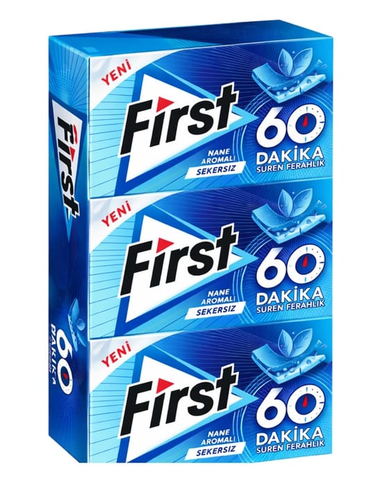 First 60 Dakika Sakız 27 Gr X 12'li Paket Nane Aromalı