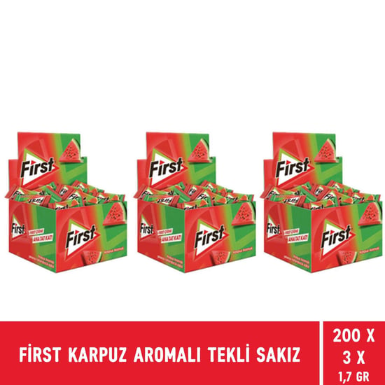 First Karpuz Aromalı Tekli Sakız 1,7 Gr - 600 Adet