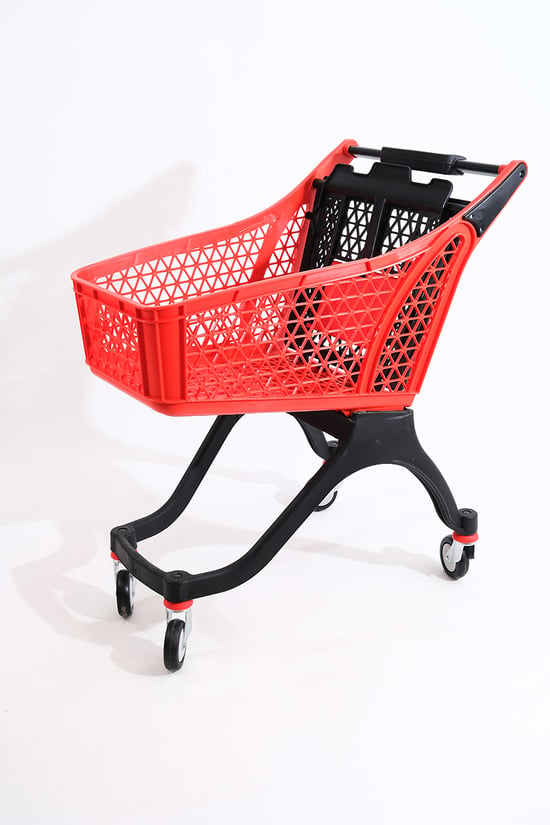 Plastik Market (alışveriş) Arabası 100 L Kırmızı