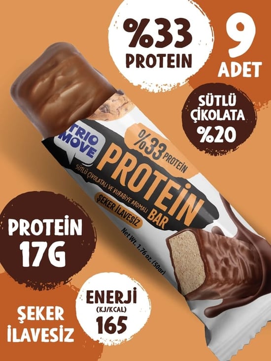 Trio Move %33 Protein Bar Kurabiyeli ve Sütlü 50 Gr