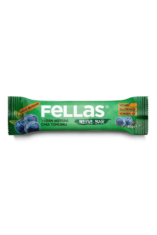 Fellas Meyve Bar - Chialı ve Yaban Mersinli 40g X 12 Adet