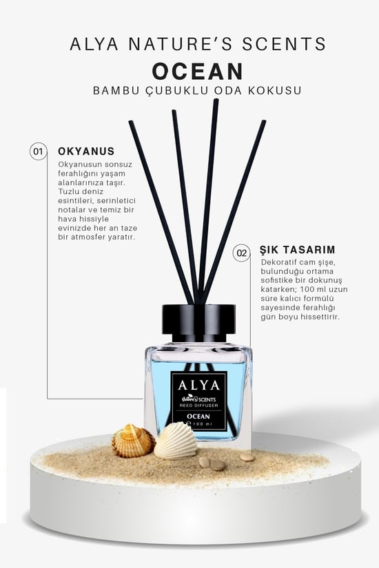 Alya Nature's Scents Oceann Bambu Çubuklu Oda Kokusu