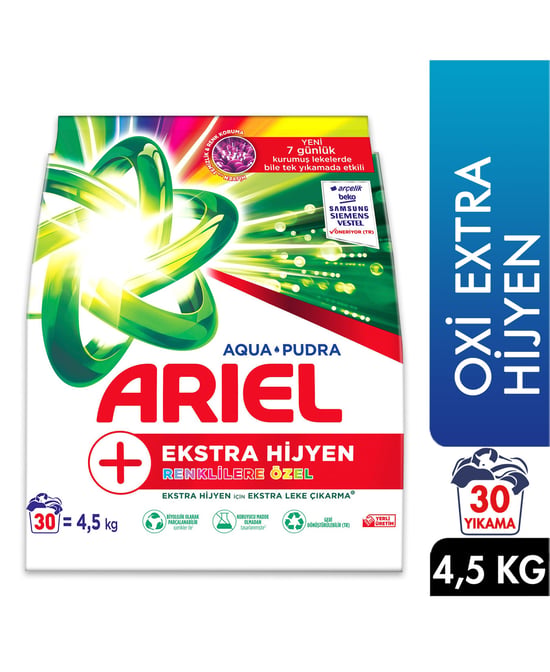 Ariel Toz Çamaşır Deterjanı 4,5 kg 30 Yıkama Oxi Extra Hijyen