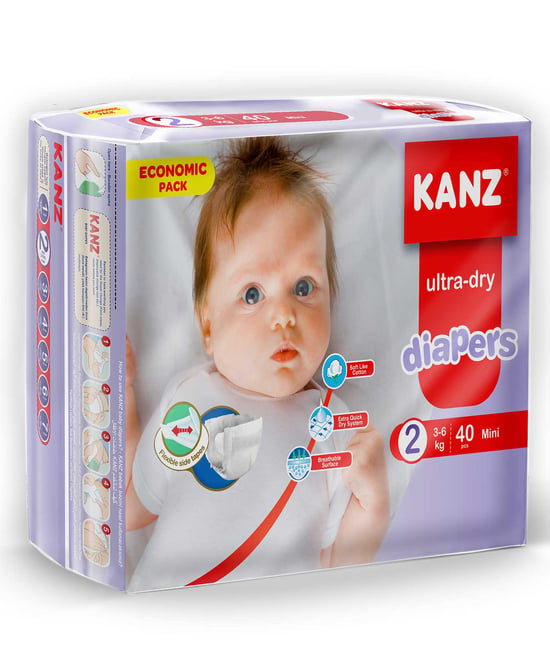 Kanz Bebek Bezi 2 Mini 3-6 Kg 40'lı Paket