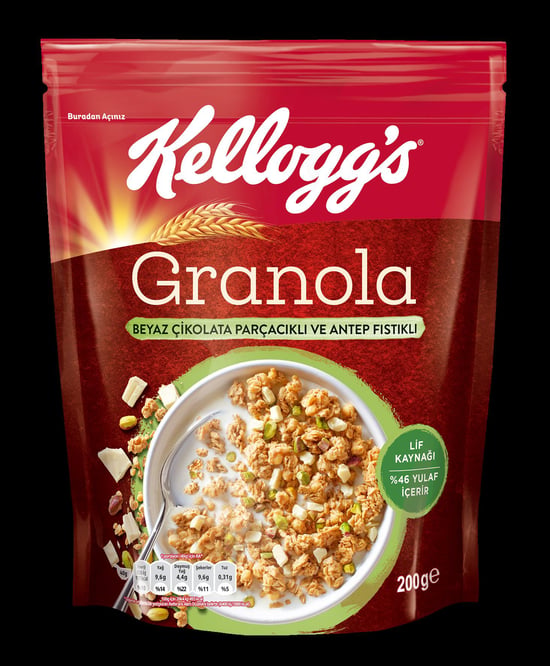 Kellogg's Beyaz Çikolata Parçacıklı&antep Fıstıklı Granola 200 Gr