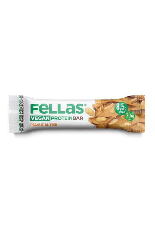 Fellas Vegan Protein Bar - Yer Fıstığı Ezmeli 40g X 12 Adet