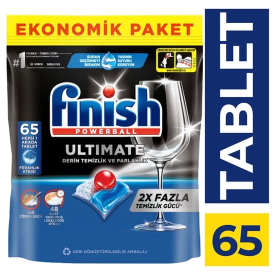 Finish Powerball Ultimate Bulaşık Makinesi Tableti 65'li