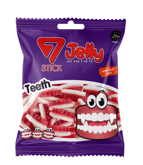 7 Stick Jelly Fruıt Teeth 80 Gr 24 Lü