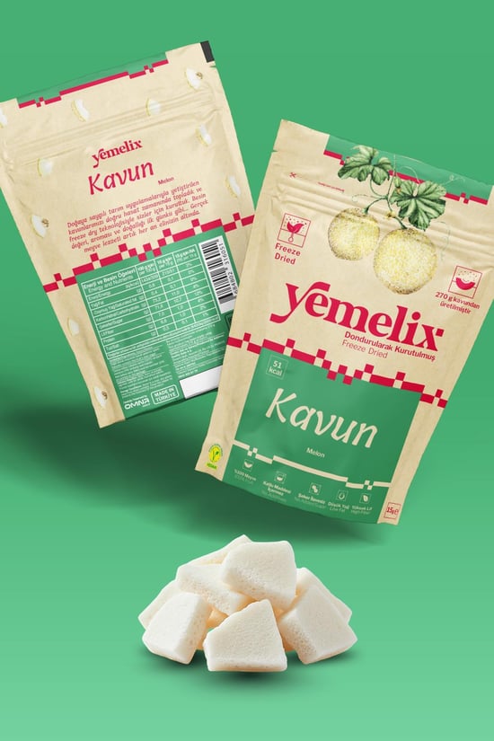 Yemelix Freeze Dried Kavun Kuru Meyve Cipsi - Dondurularak Kurutulmuş Kavun 15g