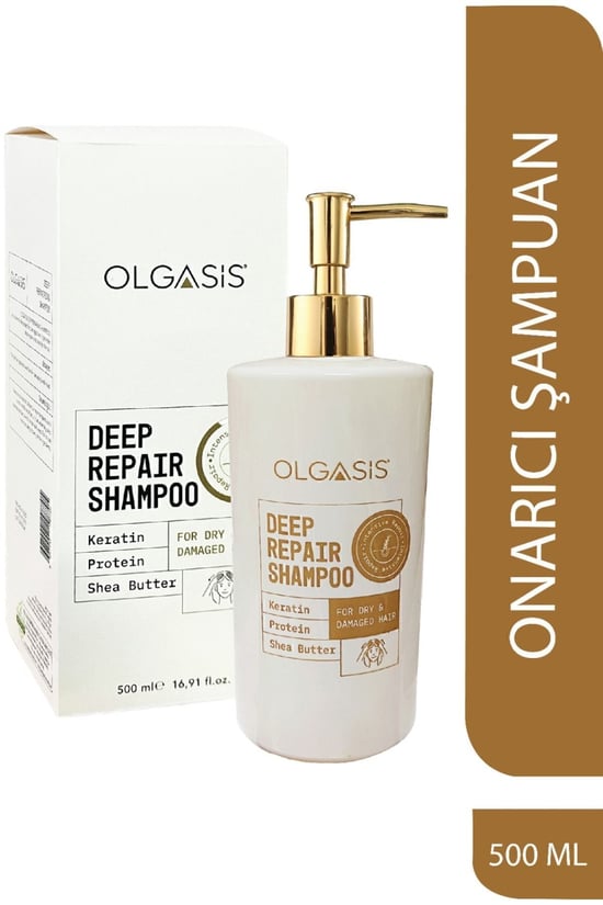 Olgasis Deep Repair Shampoo – Aşırı Kuru Saçlar için Yoğun Onarıcı Keratin ve Shea Şampuan 500 Ml