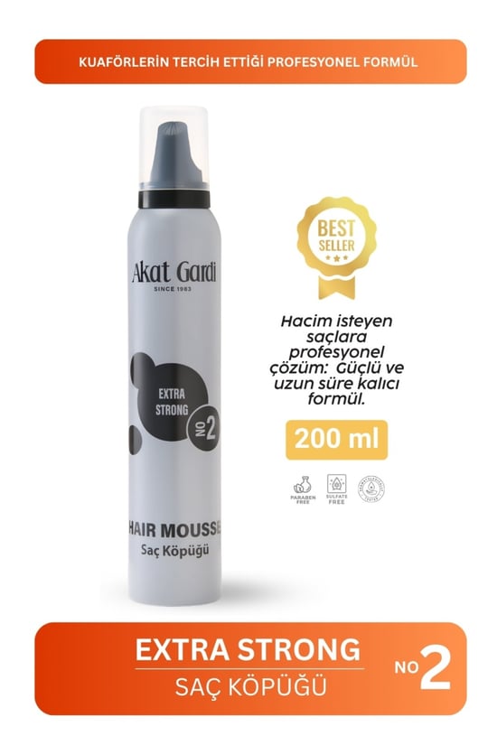 Akat Gardi Saç Köpüğü Extra Strong No:2 Gri 200 Ml